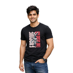 Men’s Graphic Print Round Neck T-Shirt-Jesus(170 GSM single jersey)