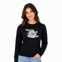 Women’s Graphic Print Round Neck Sweatshirt - 270 GSM