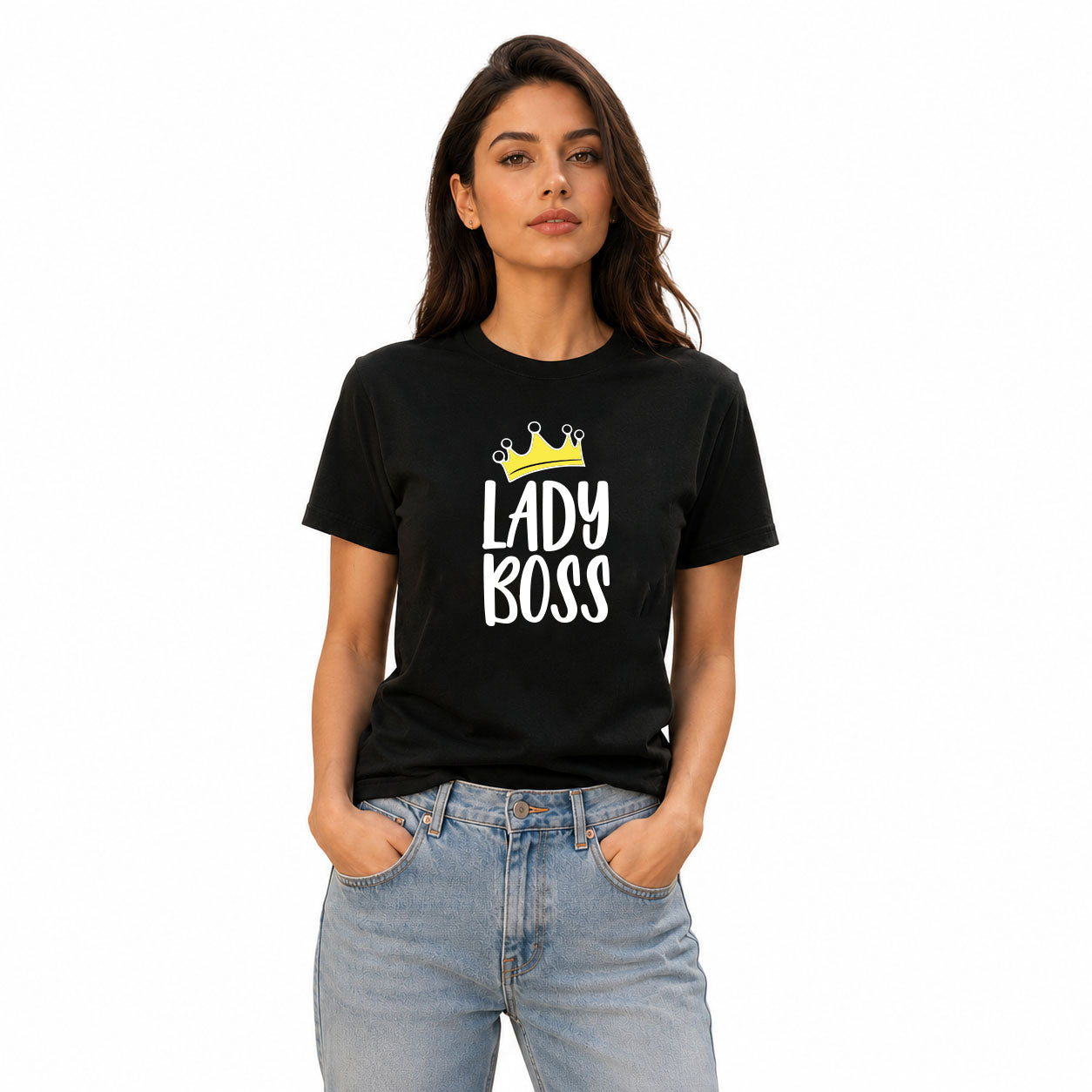 Women's Crew Neck t-shirt - Lady Boss (170 GSM single jersey)