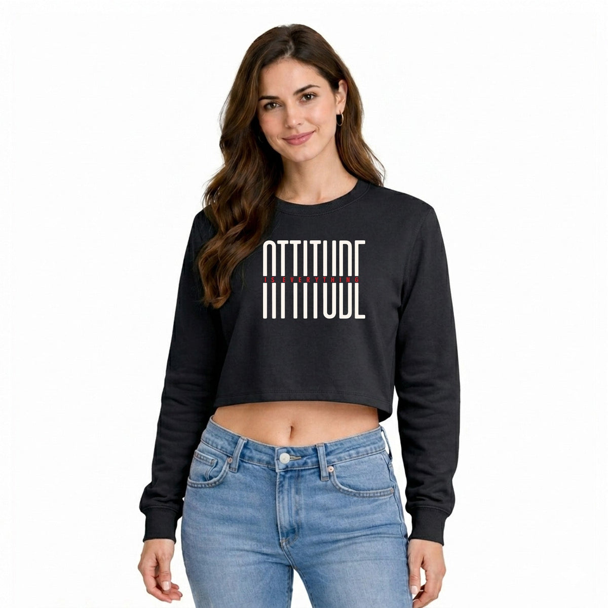 Women’s Oversized full Sleeve Crop Top - Attitude (270 GSM French Terry)