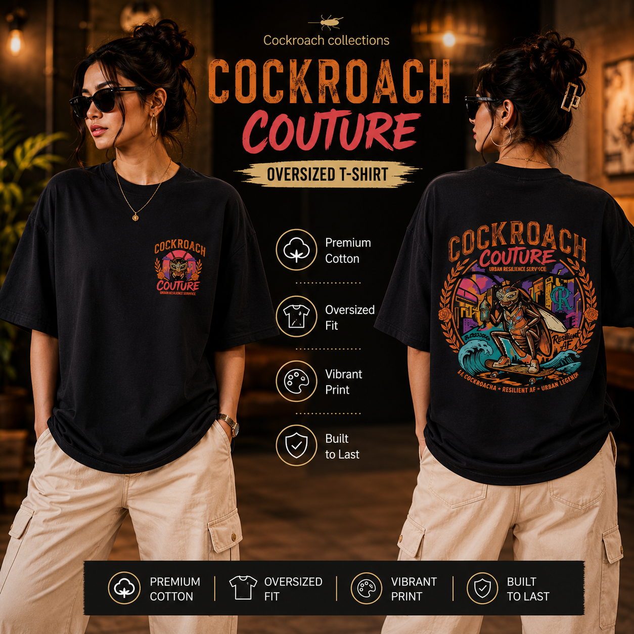 Women’s Oversized T-Shirt - Cockroach Couture