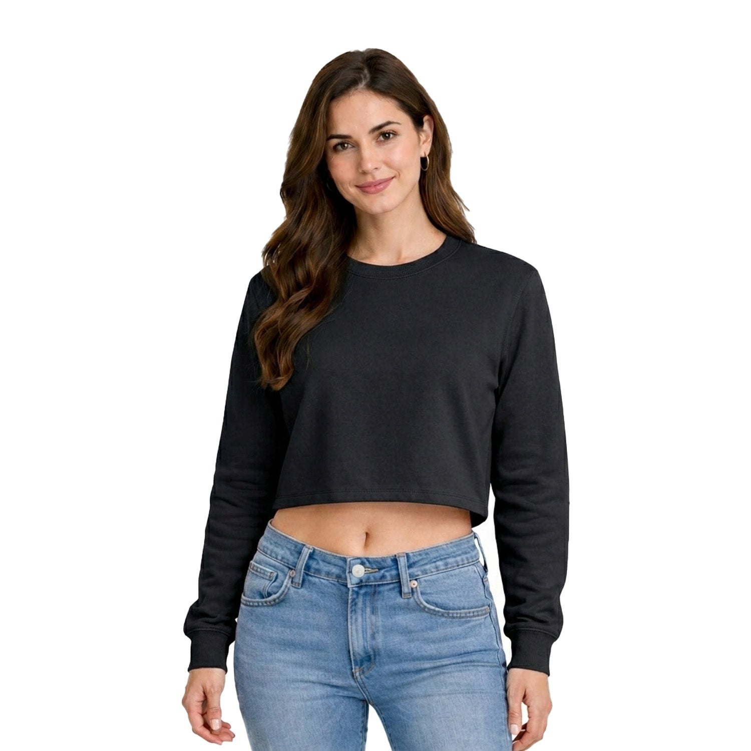 Women’s Plain Oversized Full Sleeve Crop Top