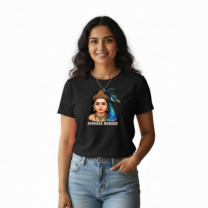 Women’s Graphic Print Round Neck T-Shirt- Murugan (170 GSM single jersey)