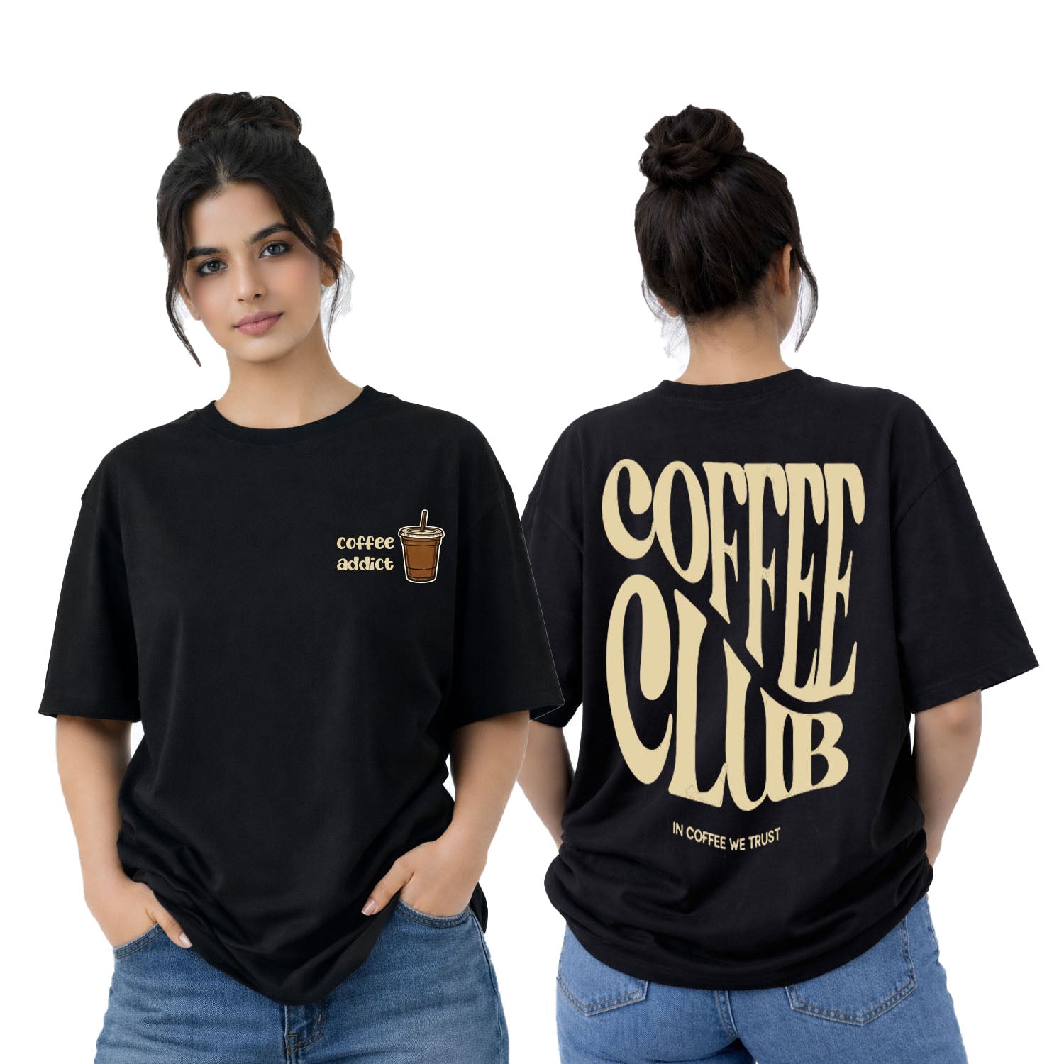 Women’s Oversized T-Shirt - Coffee Club (225 GSM heavyweight fabric)