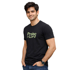 Men’s Graphic Print Round Neck T-Shirt-Jesus(170 GSM single jersey)