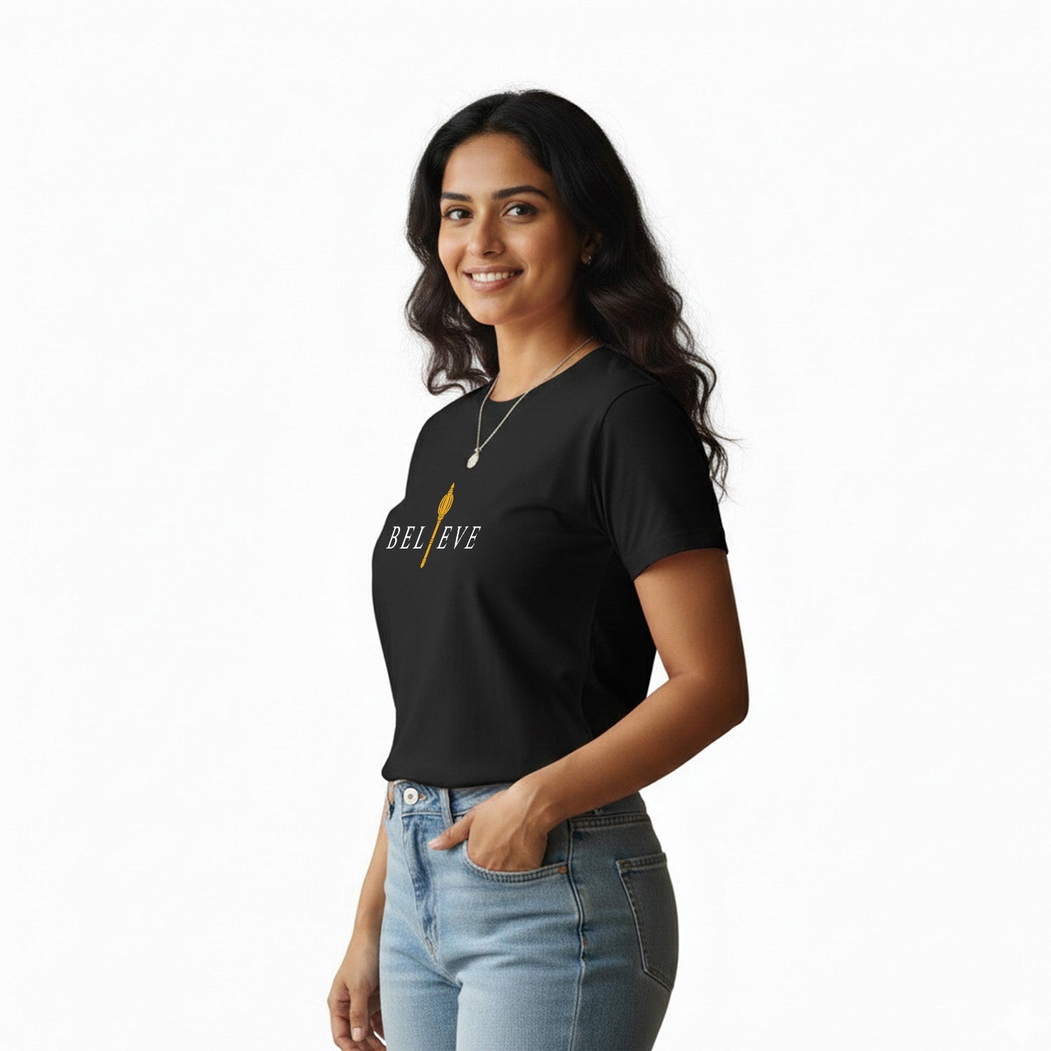 Women’s Graphic Print Round Neck T-Shirt- Hanuman(170 GSM single jersey)