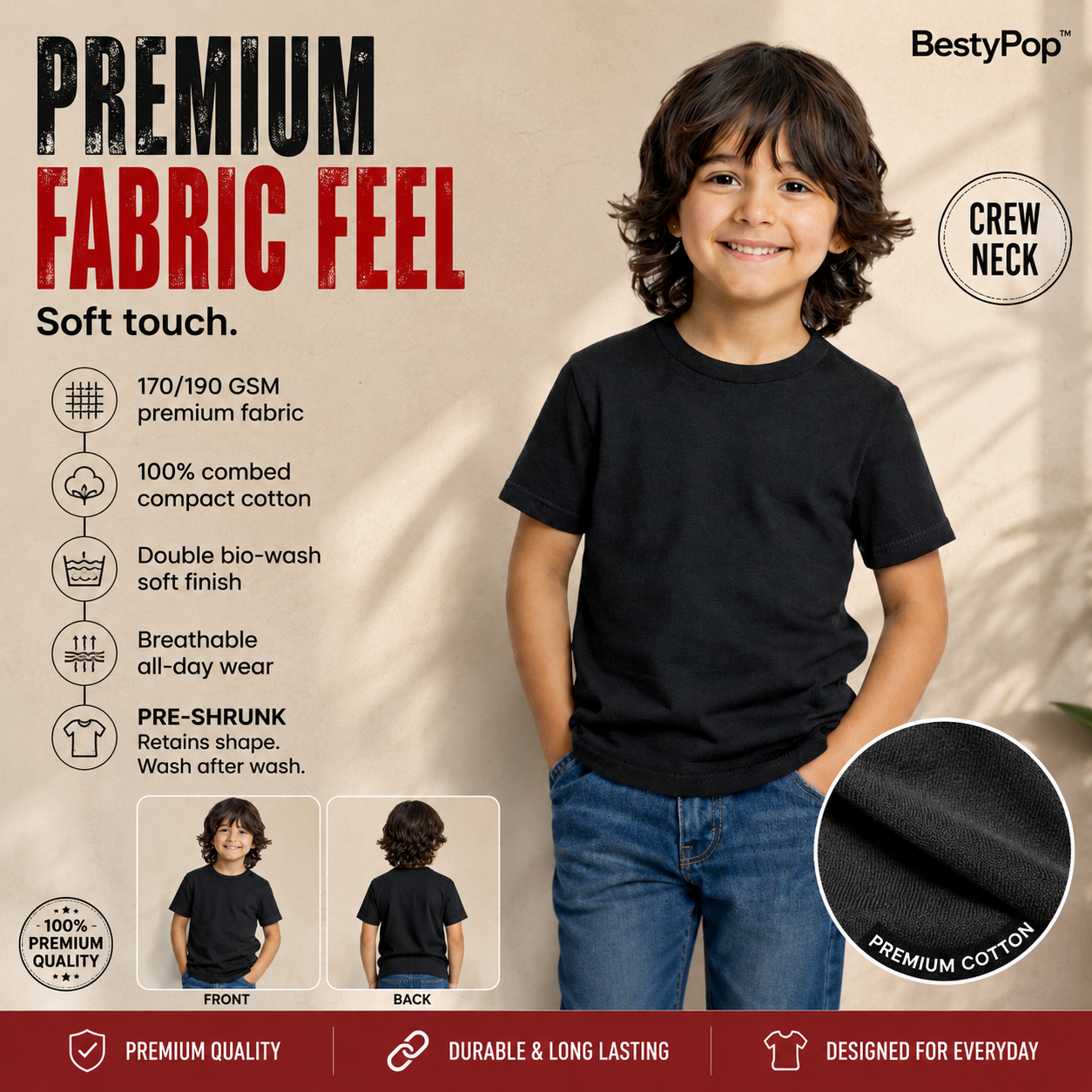 Boy’s Plain Round Neck T-Shirt