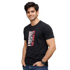 Men’s Graphic Print Round Neck T-Shirt-Jesus(170 GSM single jersey)