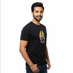 Men’s Graphic Print Round Neck T-Shirt- Buddha (170 GSM single jersey)