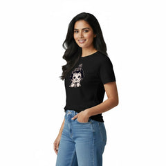 Women’s Graphic Print Round Neck T-Shirt- Krishna (170 GSM single jersey)