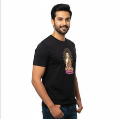 Men’s Graphic Print Round Neck T-Shirt- Buddha (170 GSM single jersey)
