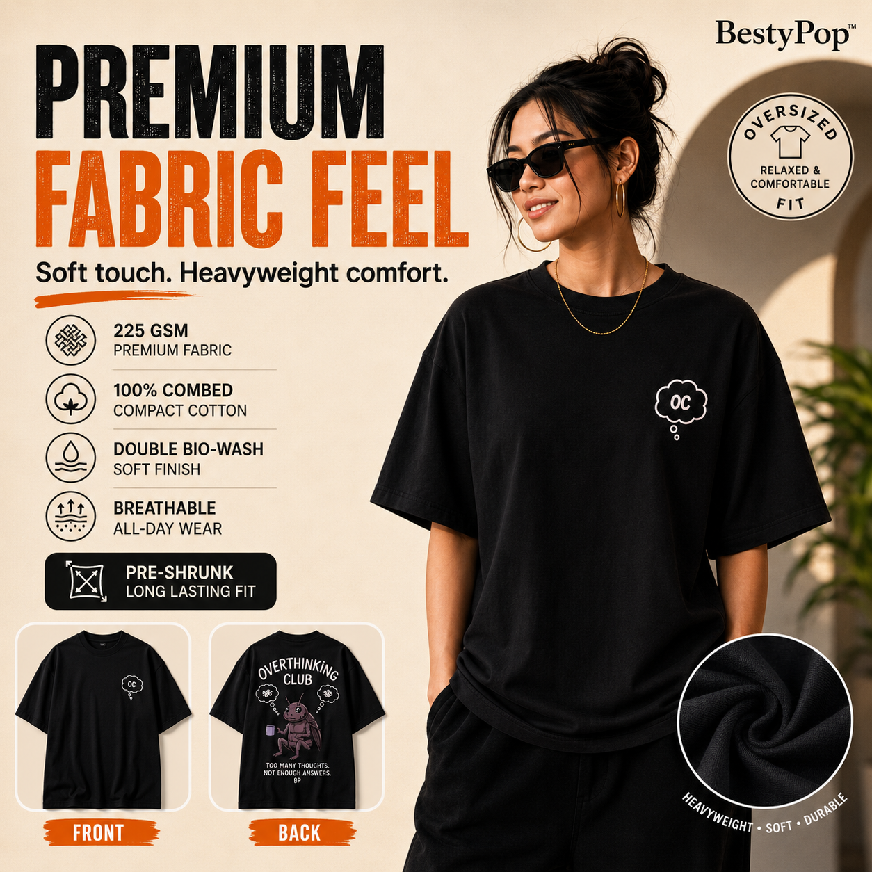 Women’s Oversized T-Shirt - Overthinking Club