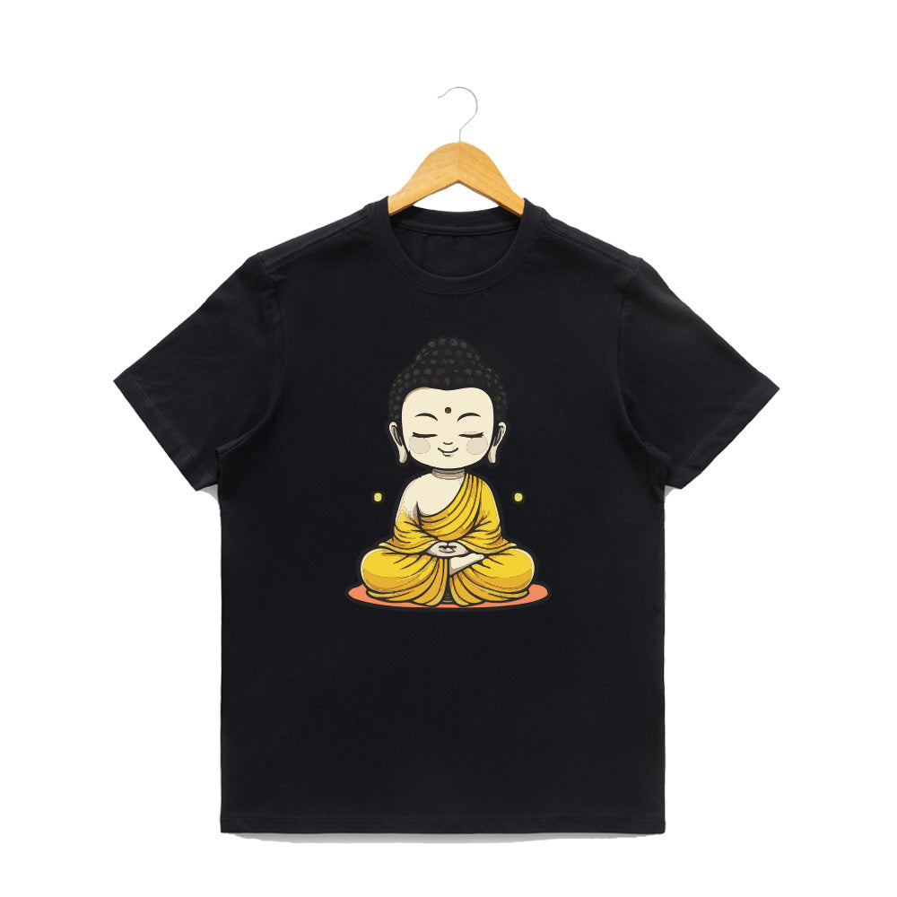 Men’s Graphic Print Round Neck T-Shirt- Buddha (170 GSM single jersey)