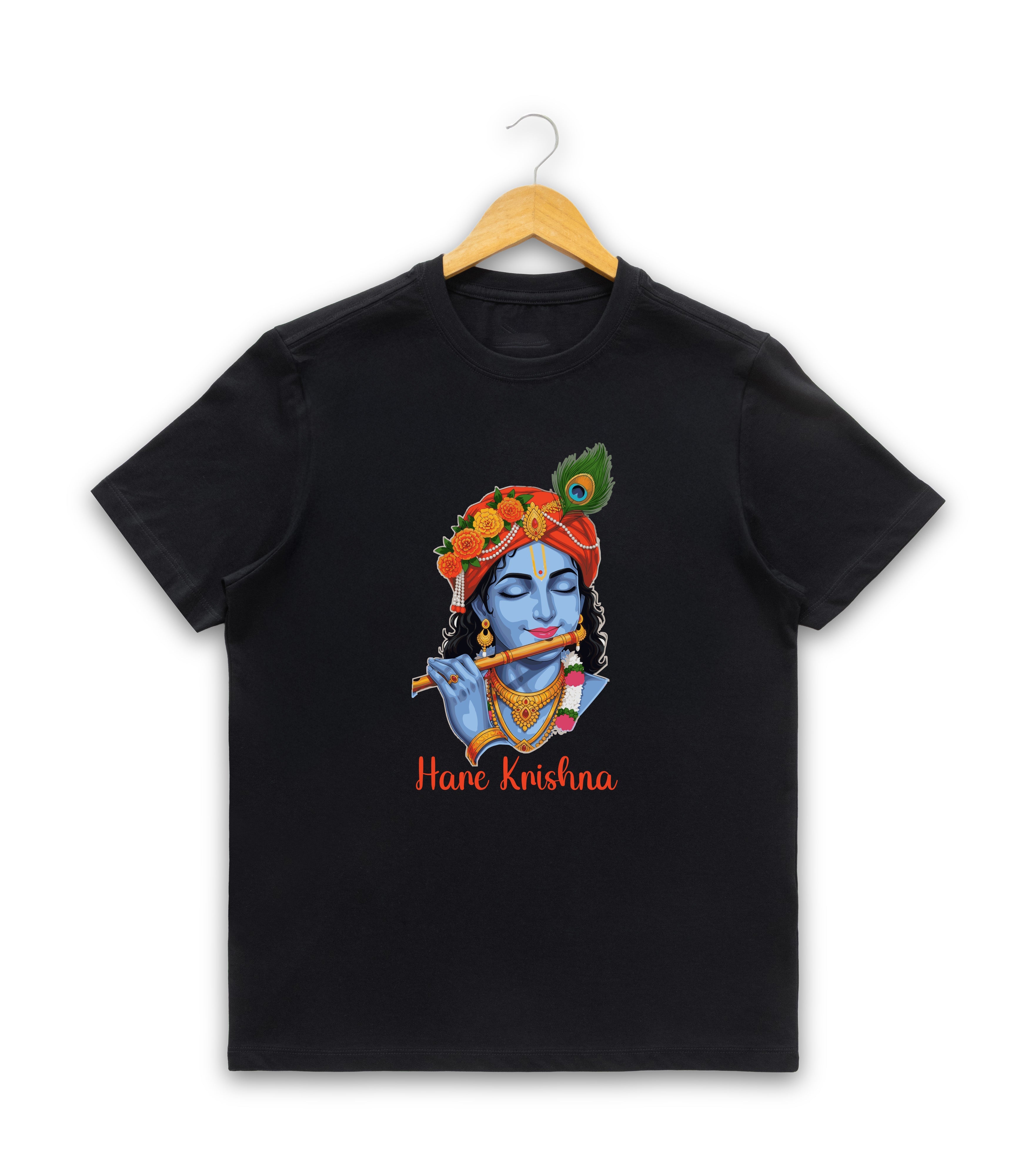 Men’s Graphic Print Round Neck T-Shirt- Krishna (170 GSM single jersey)