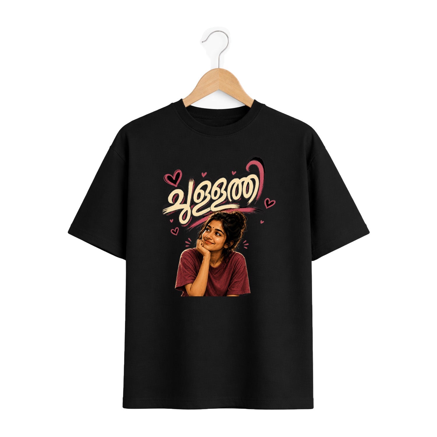 Crew Neck oversized t-shirt - ചുള്ളത്തി(225 GSM heavyweight fabric)