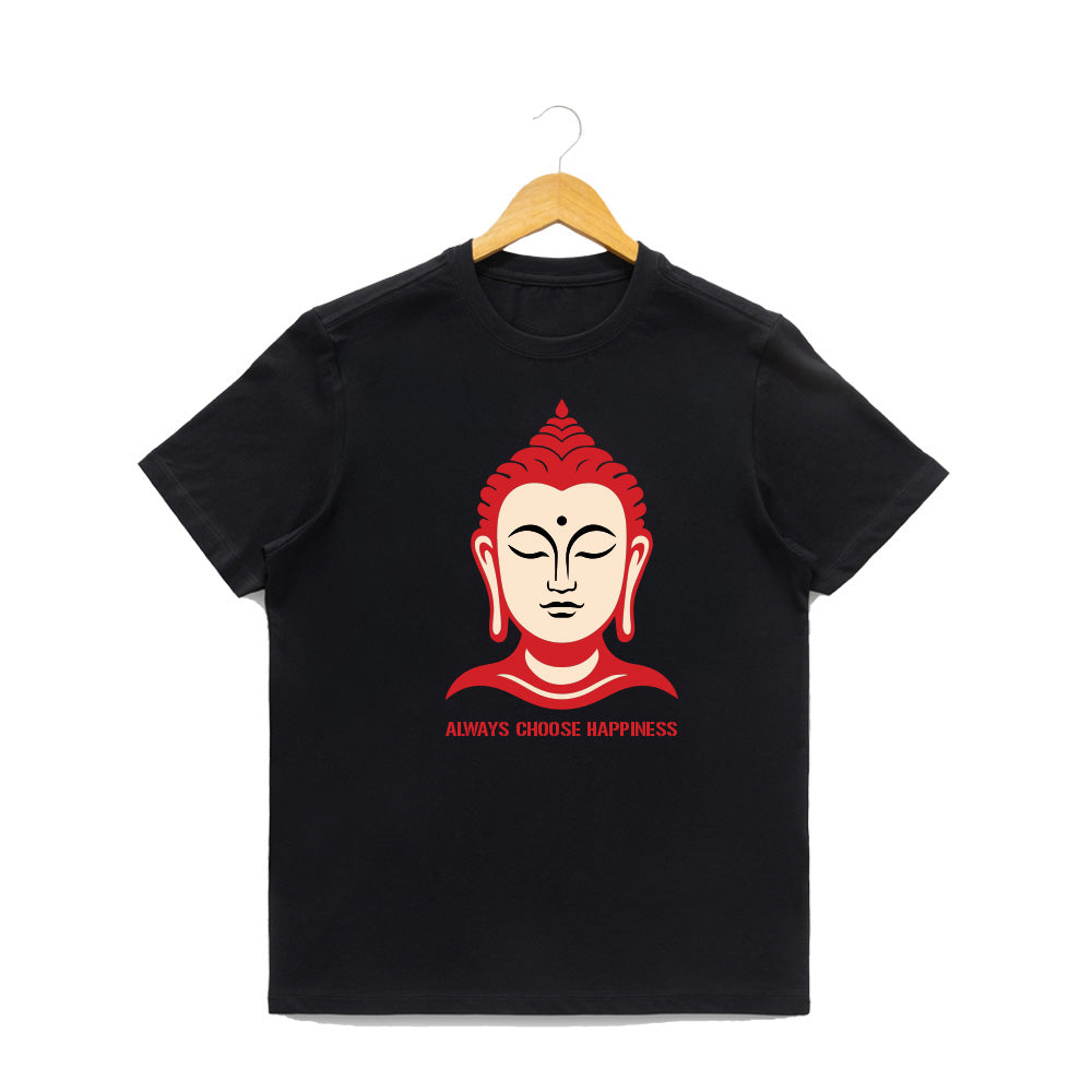 Men’s Graphic Print Round Neck T-Shirt- Buddha (170 GSM single jersey)