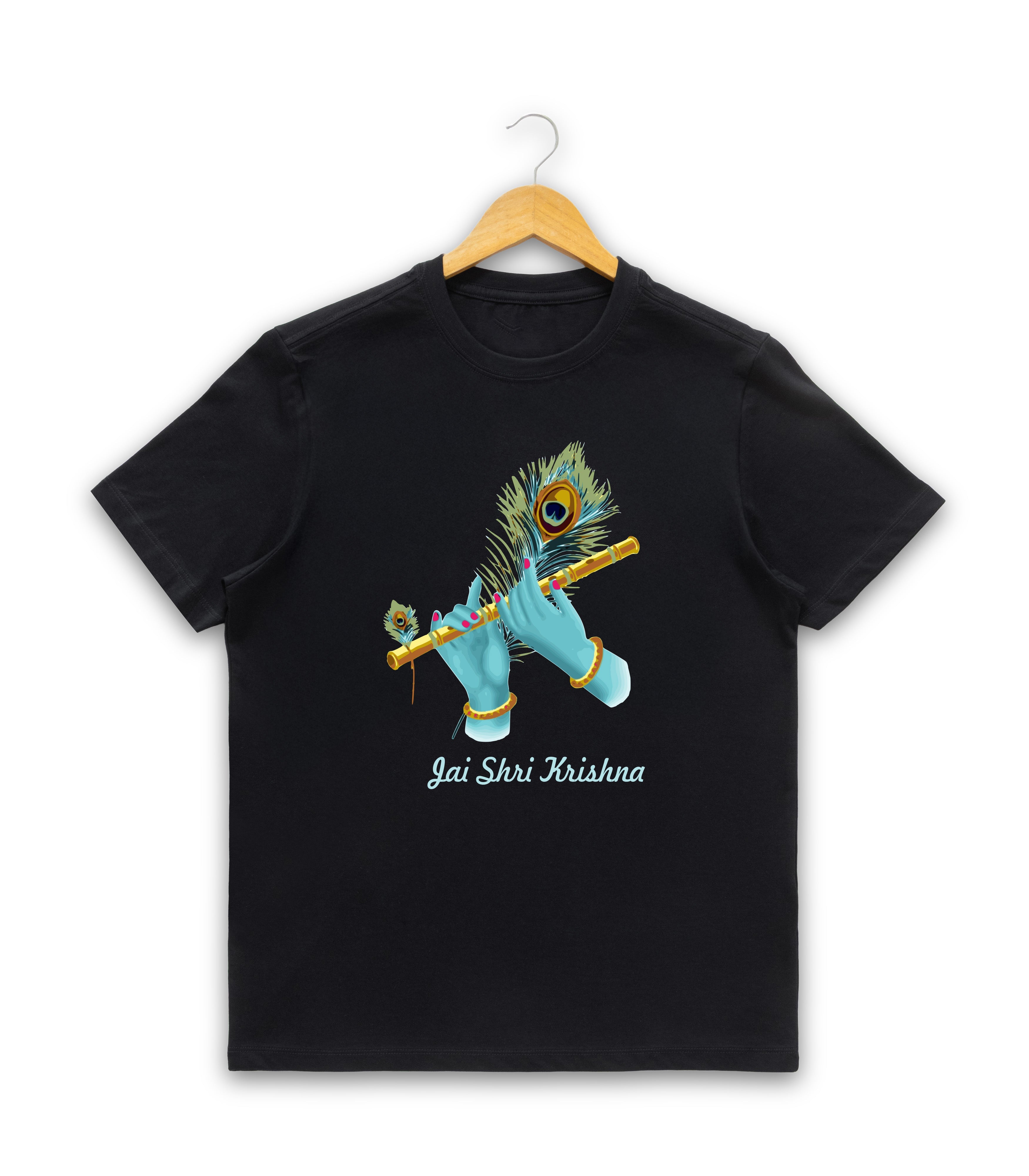Men’s Graphic Print Round Neck T-Shirt- Krishna (170 GSM single jersey)
