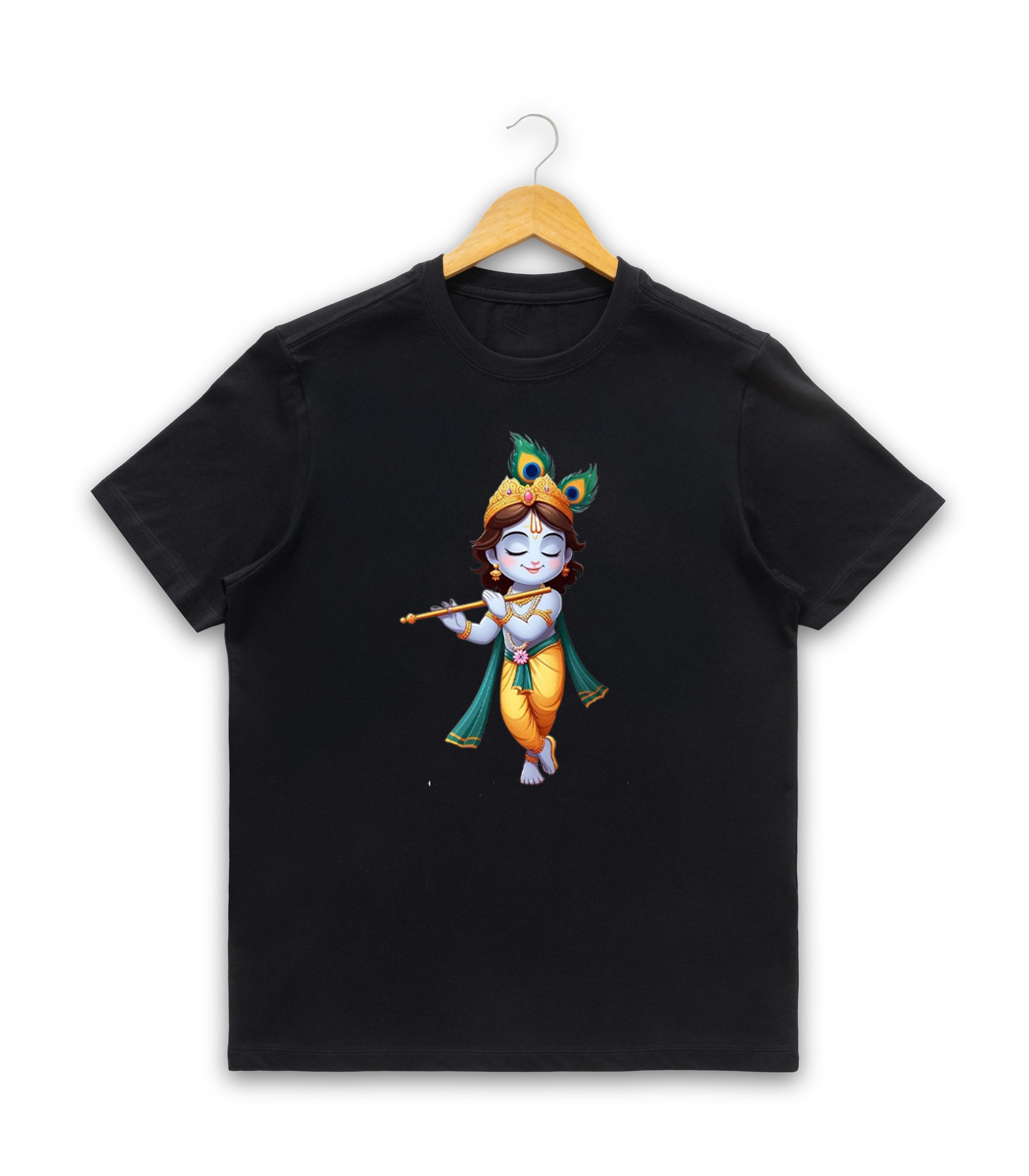 Men’s Graphic Print Round Neck T-Shirt- Krishna (170 GSM single jersey)