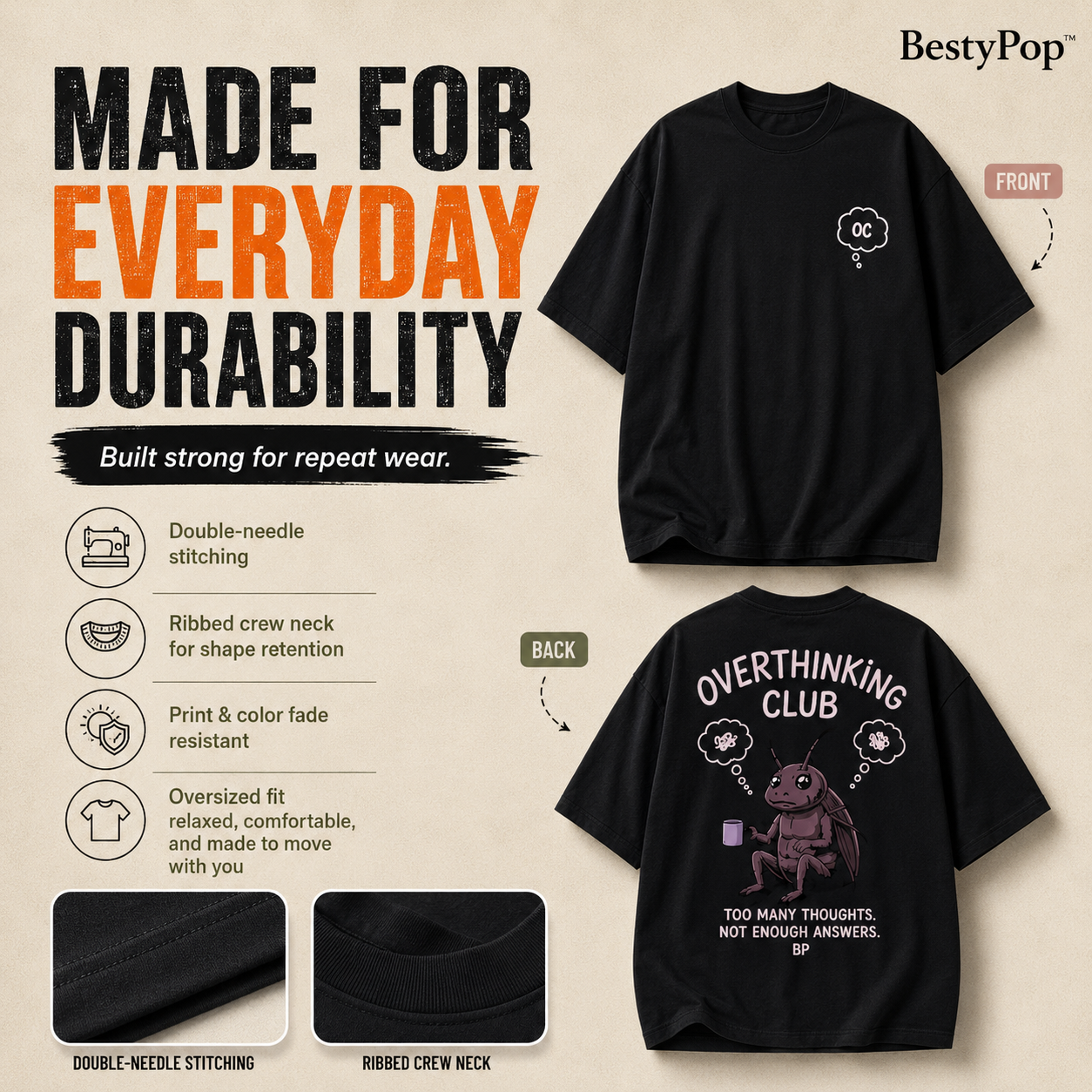 Women’s Oversized T-Shirt - Overthinking Club