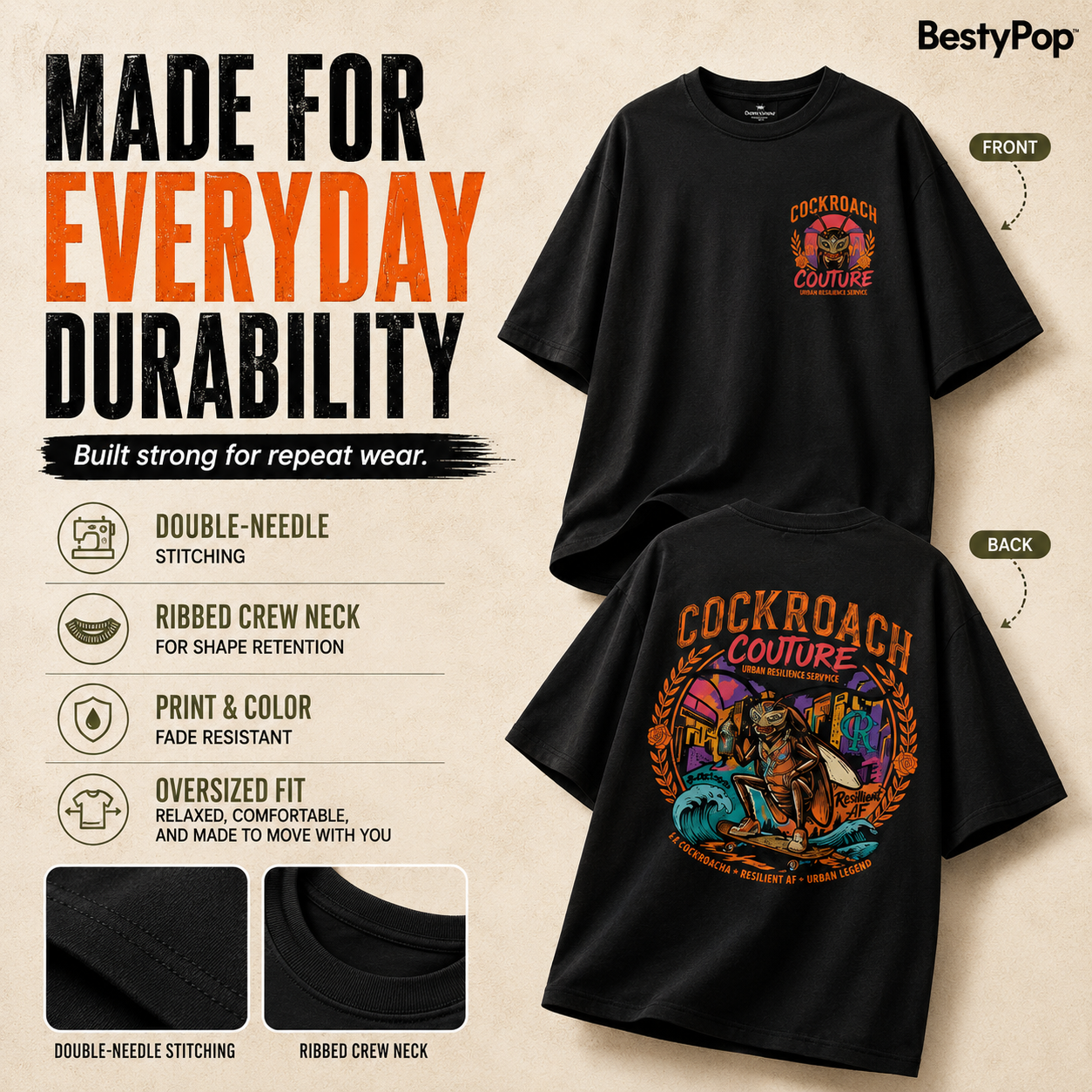 Women’s Oversized T-Shirt - Cockroach Couture