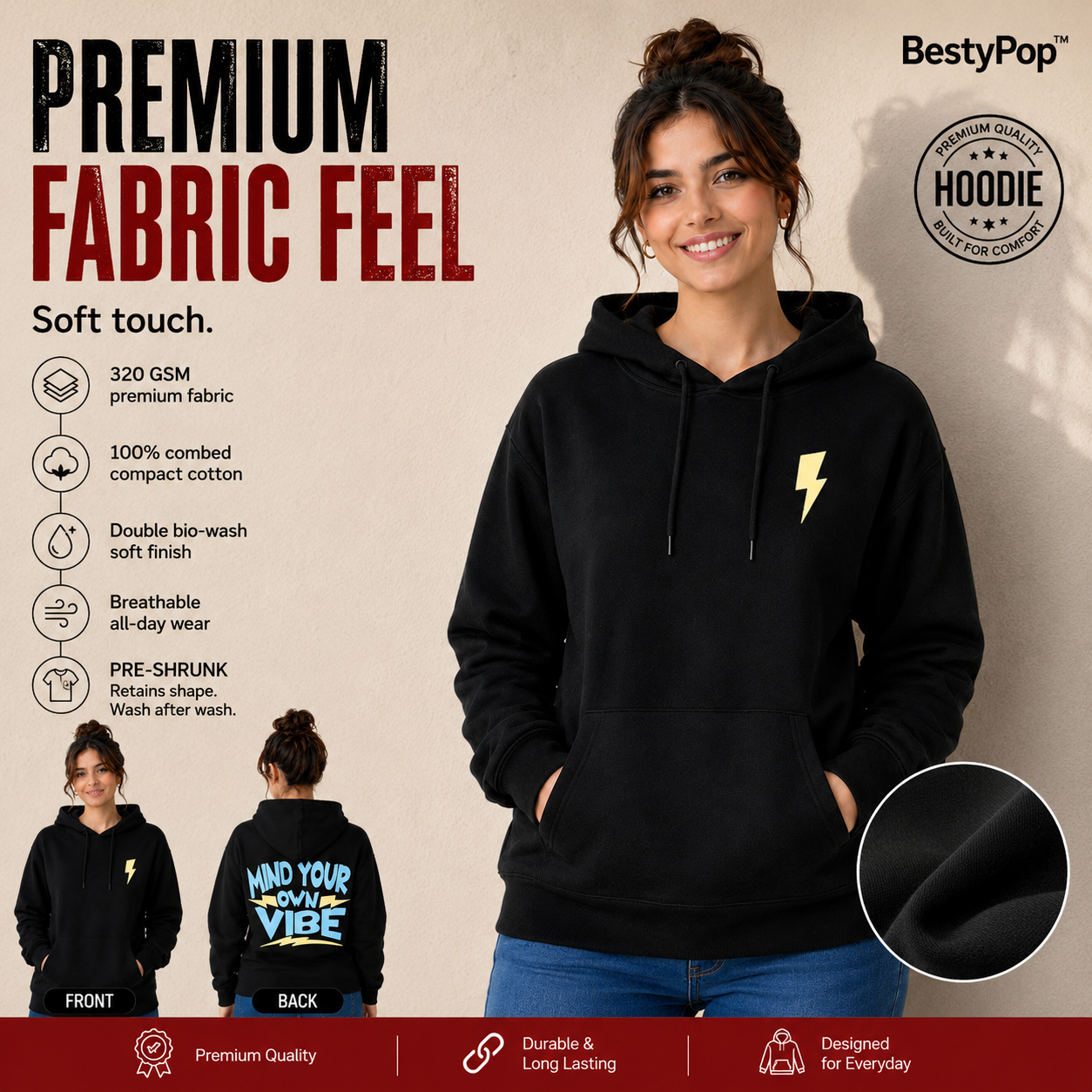 Women’s Hoodie - Mind Your vibe (320 GSM)