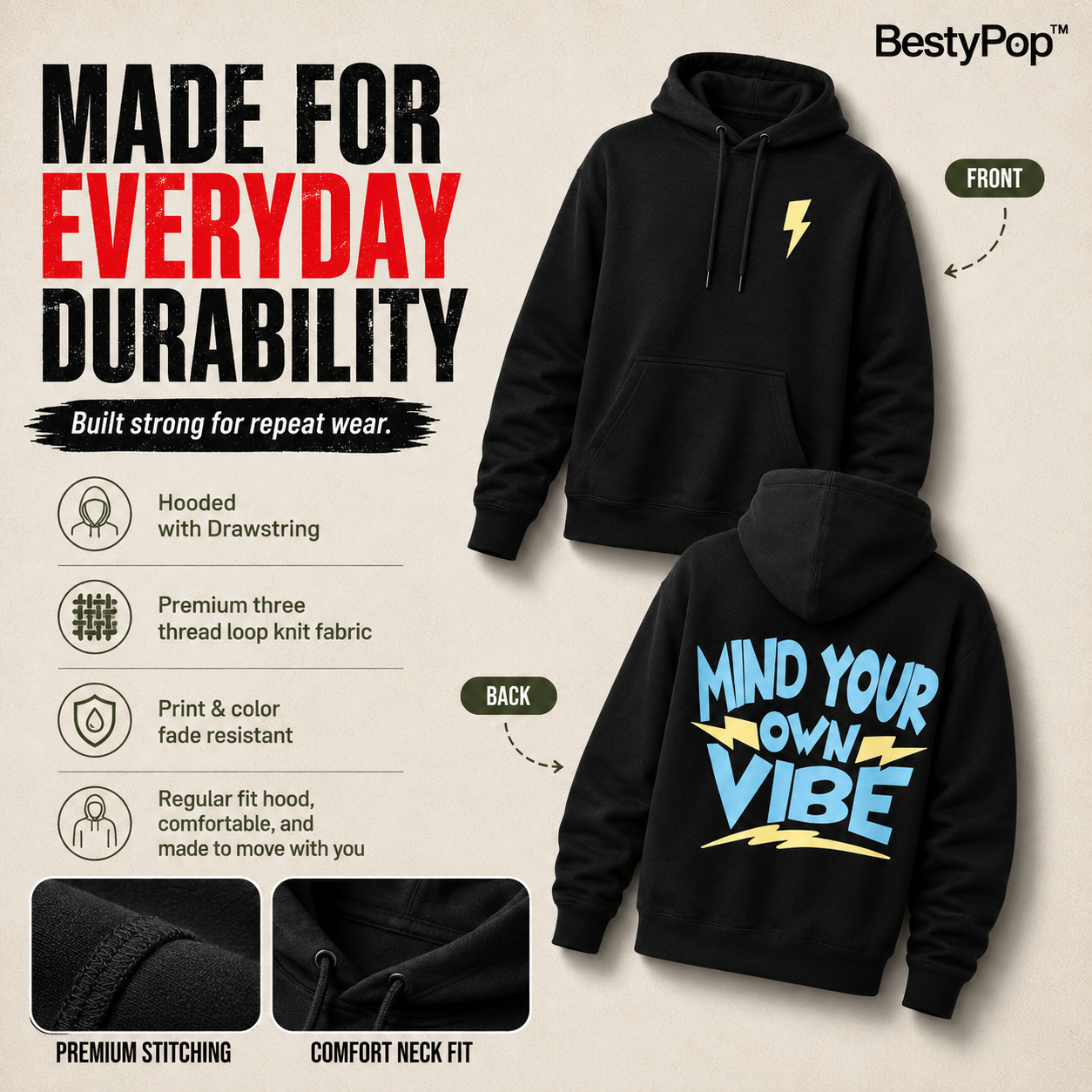 Women’s Hoodie - Mind Your vibe (320 GSM)