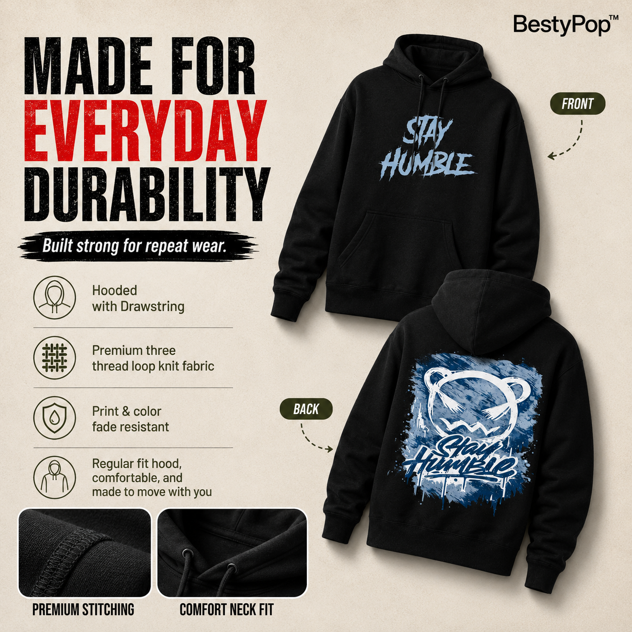Women’s Hoodie Graphic print - Style Humble (320 GSM)