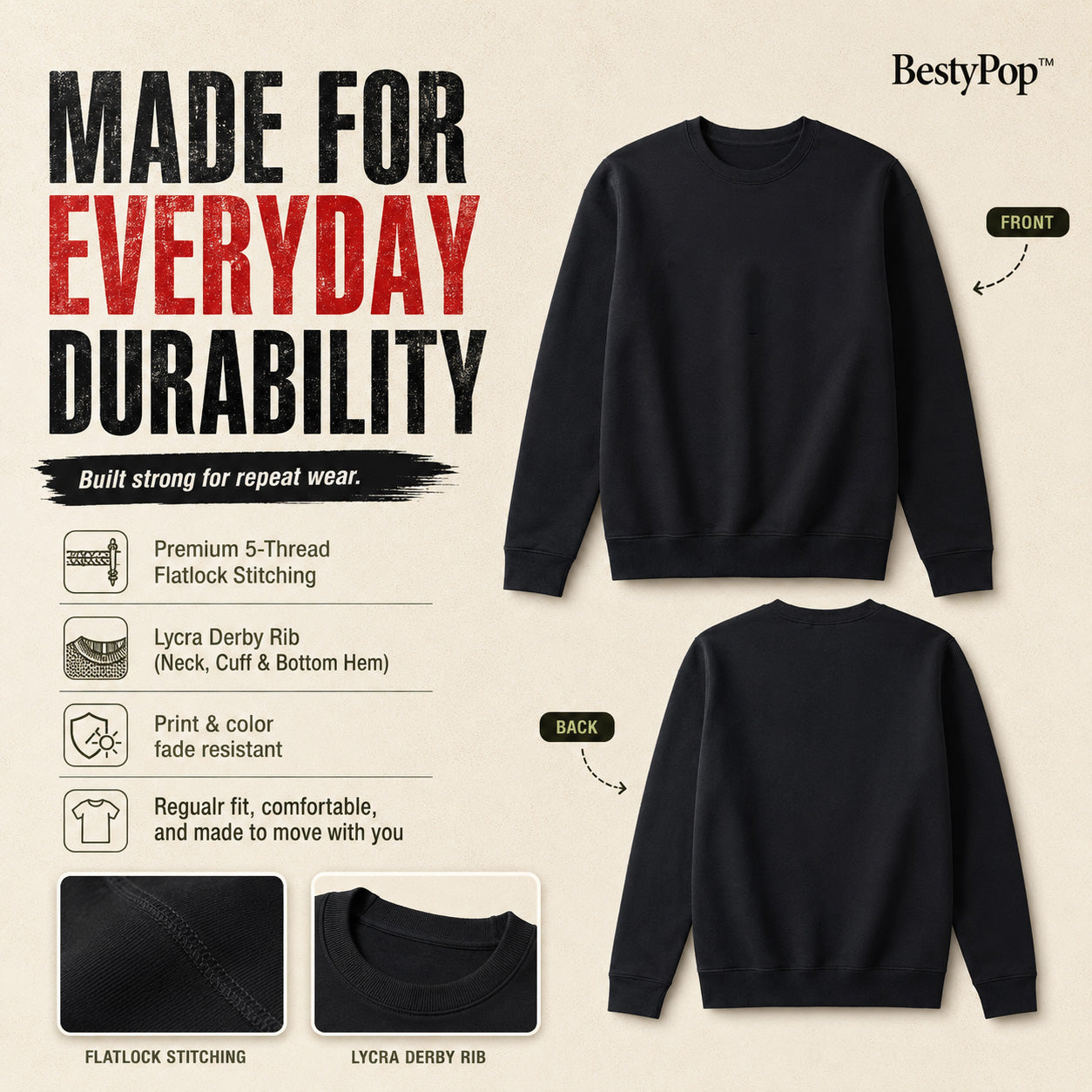 Women’s Plain Round Neck Sweatshirt