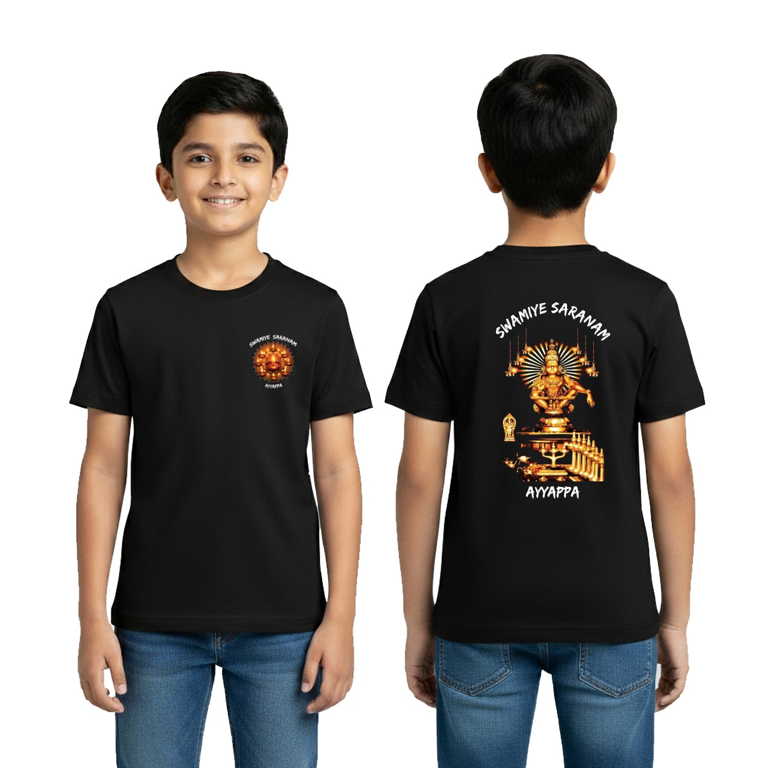 Boy’s Graphic Print Round Neck T-Shirt- Ayyappan