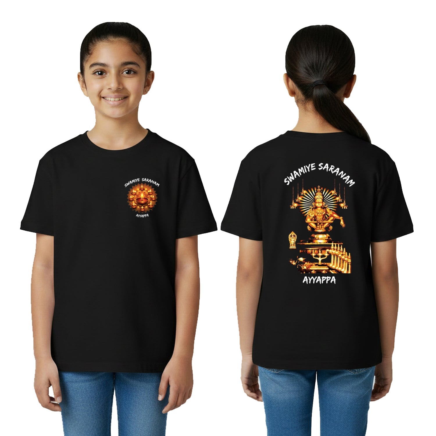 Girl’s Graphic Print Round Neck T-Shirt- Ayyappan