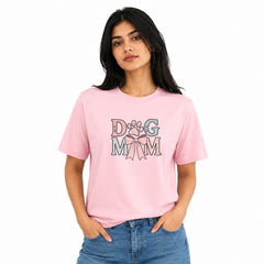 Dog Lover's Round Neck T-Shirts For Women - Dog Mom - (170 GSM) single jersey