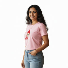 Women’s Graphic Print Round Neck T-Shirt- Buddha (170 GSM single jersey)