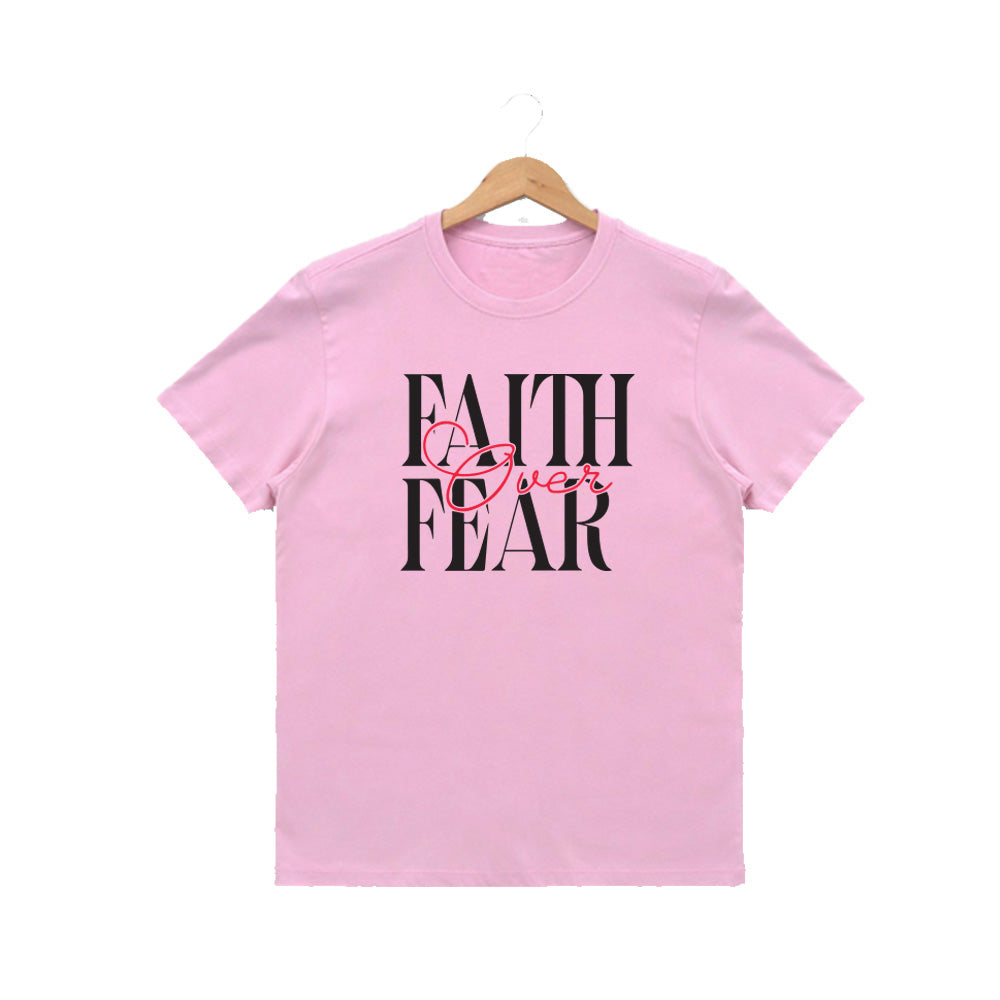 Women’s Graphic Print Round Neck T-Shirt-Jesus(170 GSM single jersey)