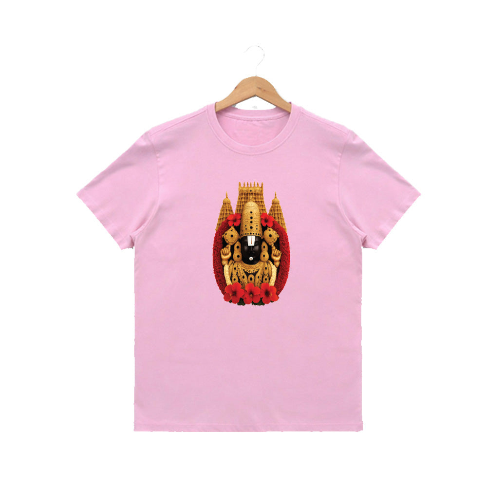Women’s Graphic Print Round Neck T-Shirt-Thirupathi Balaji (170 GSM single jersey)