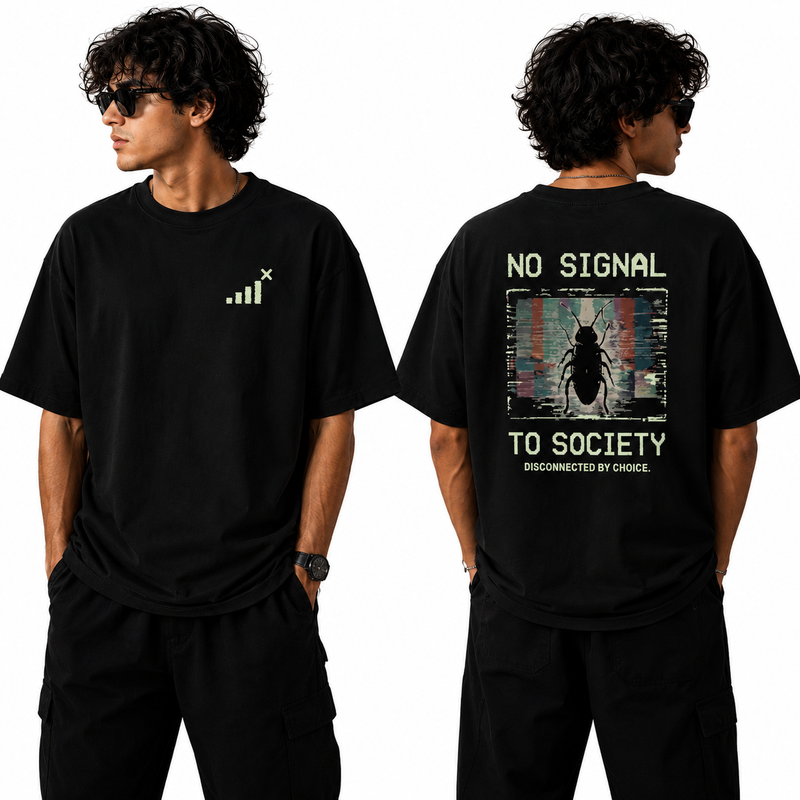 Men’s Oversized T-Shirt - No Signal (225 GSM heavyweight fabric)