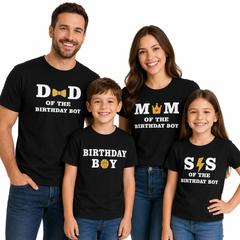 Birthday Boy Family Matching Round Neck T-Shirts For Dad - (170 GSM) single jersey