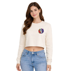 Women’s Oversized full Sleeve Crop Top - yin yang (270 GSM French Terry)