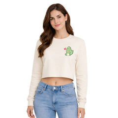 Women’s Oversized full Sleeve Crop Top - Dino (270 GSM French Terry)