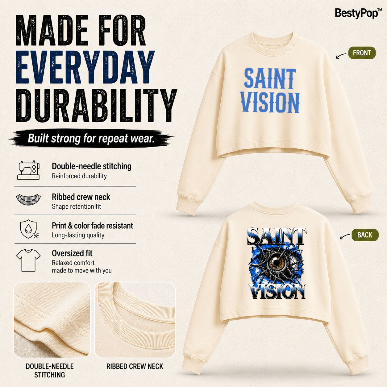 Women’s Crop top full Sleeve - 270 GSM