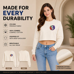 Women’s Oversized full Sleeve Crop Top - yin yang (270 GSM French Terry)