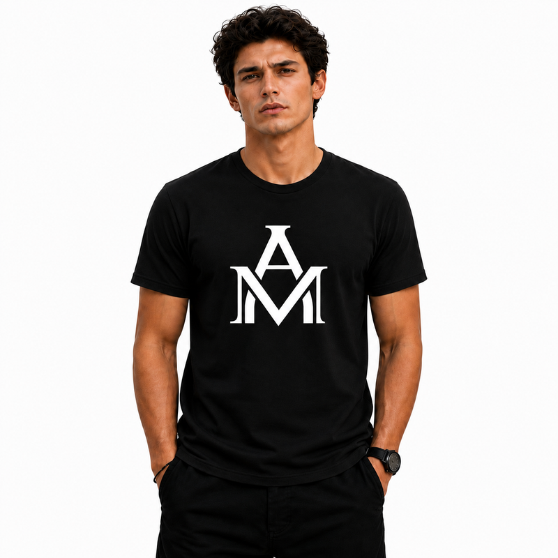 Men’s Graphic Print Round Neck T-Shirt- AM Designs