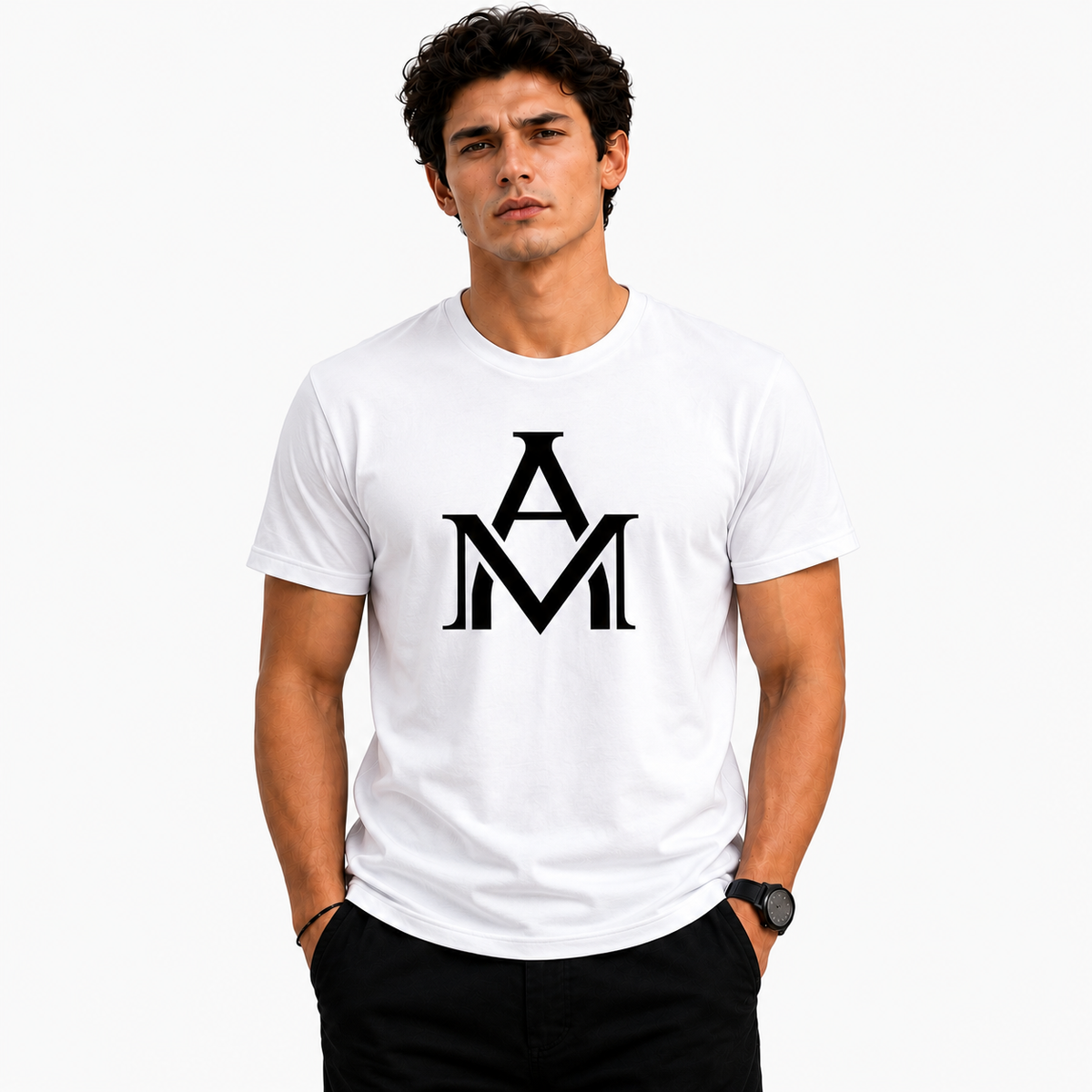 Men’s Graphic Print Round Neck T-Shirt- AM Designs