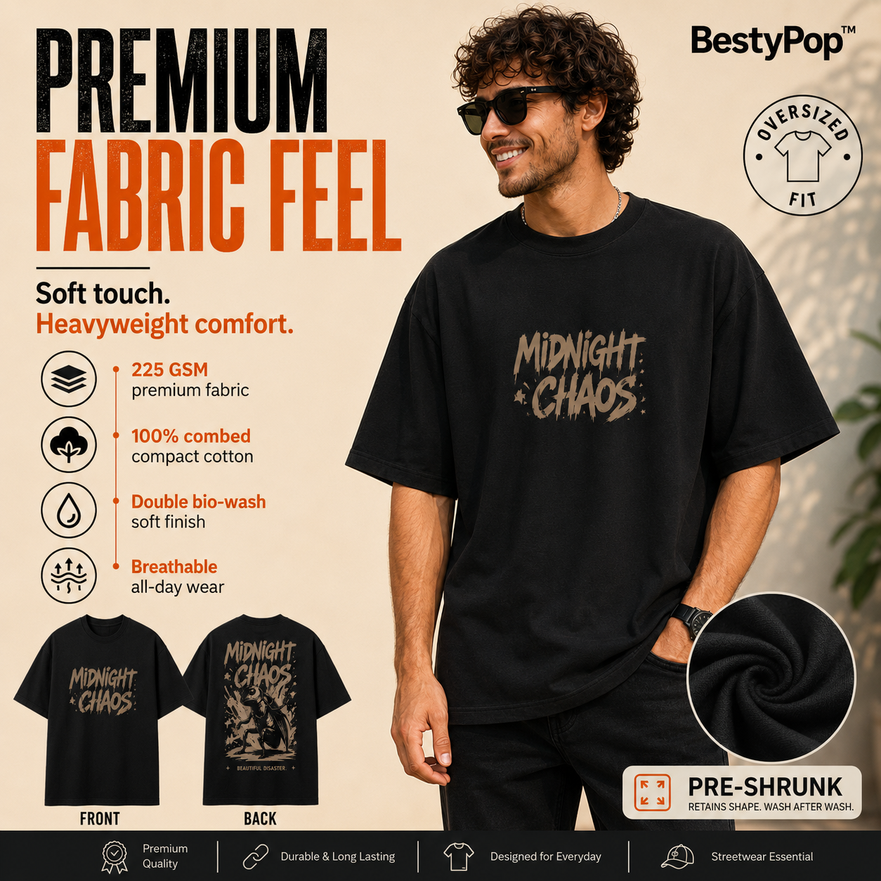 Men’s Oversized T-Shirt - MidNight Chaos