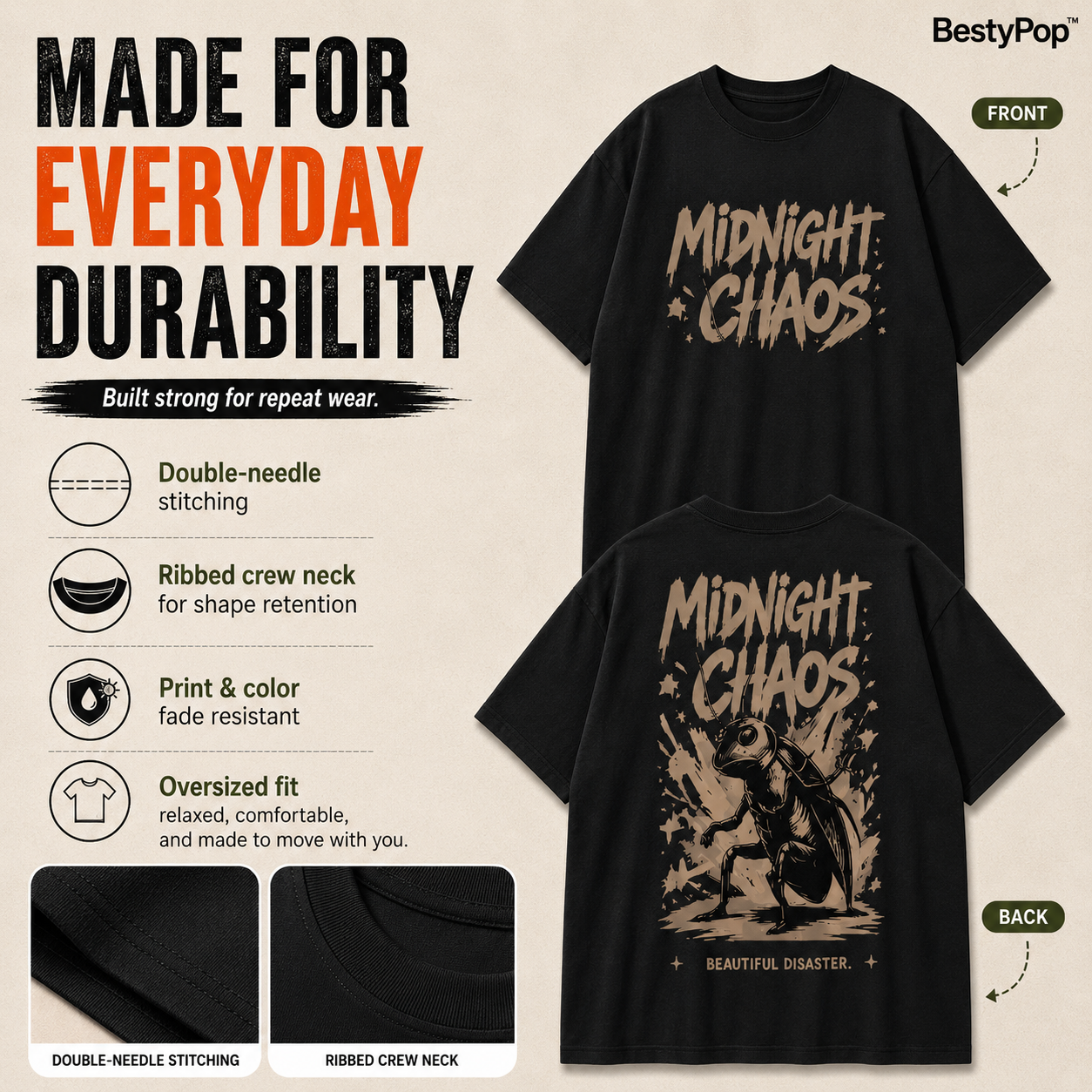 Men’s Oversized T-Shirt - MidNight Chaos