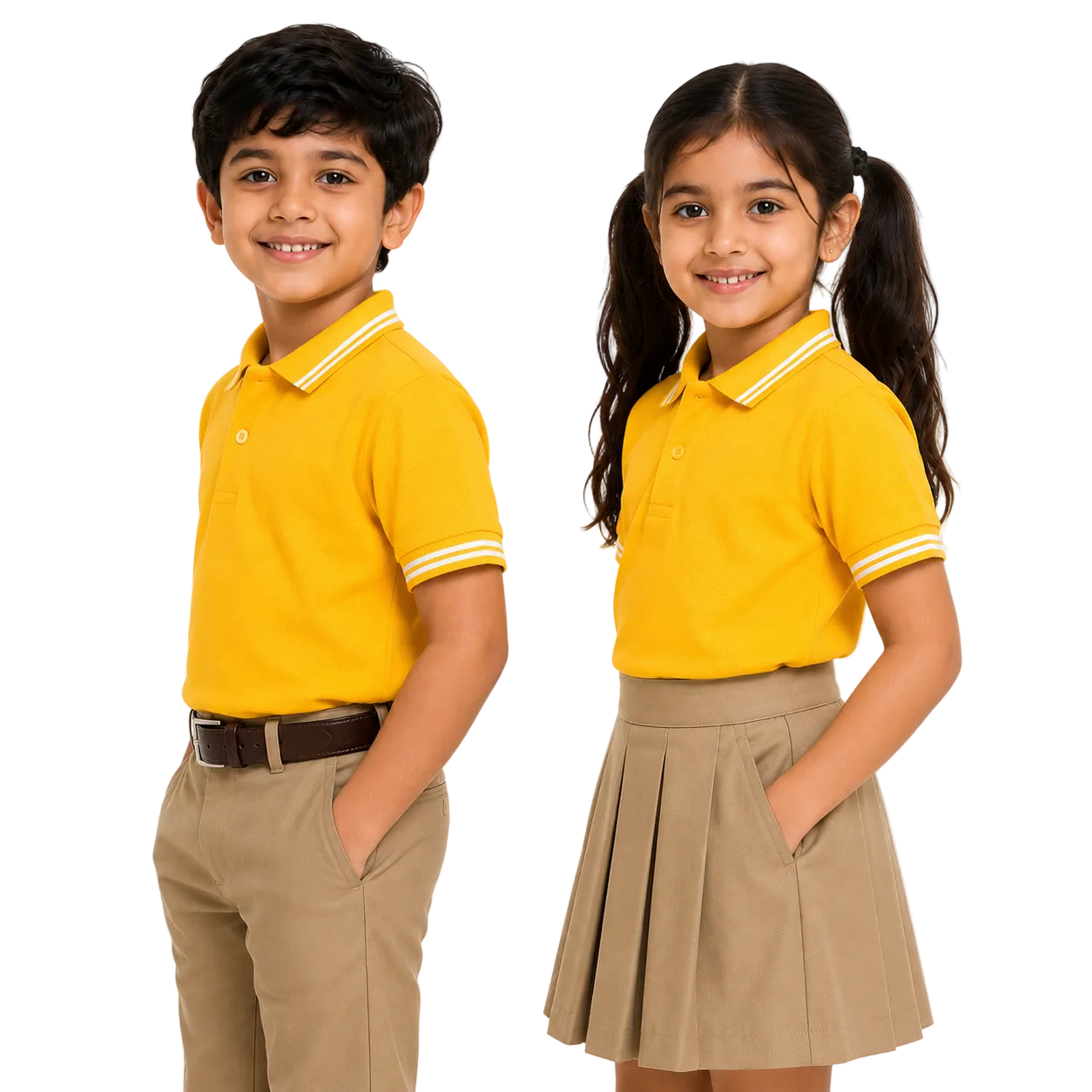 Kid's unisex Polo Plain School Uniform T-Shirt - 240GSM (100% Compact Cotton pique)
