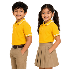 Kid's unisex Polo Plain School Uniform T-Shirt - 240GSM (100% Compact Cotton pique)