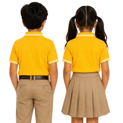 Kid's unisex Polo Plain School Uniform T-Shirt - 240GSM (100% Compact Cotton pique)