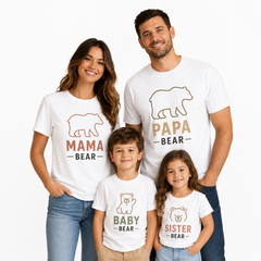 Bear Family Matching Round Neck T-Shirt for Dad – Papa Bear- (170 GSM) single jersey