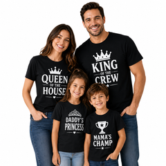 Family Matching Round Neck T-Shirt for Dad – King of the crew - (170 GSM) single jersey