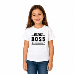 Family Boss Matching Round Neck T-Shirt for Daughter – Mini Boss - (170 GSM) single jersey